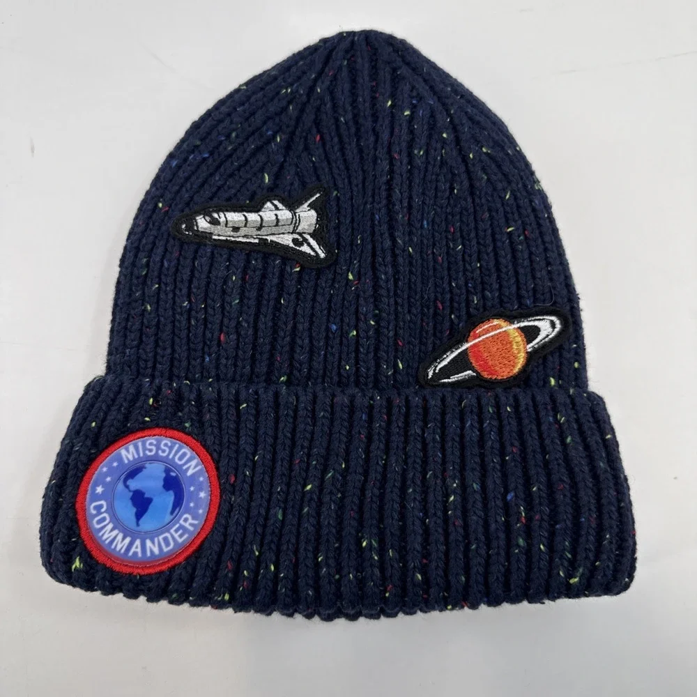The Children's Place Boys Embroidered Space‎ Beanie - Blue Small (4-7)